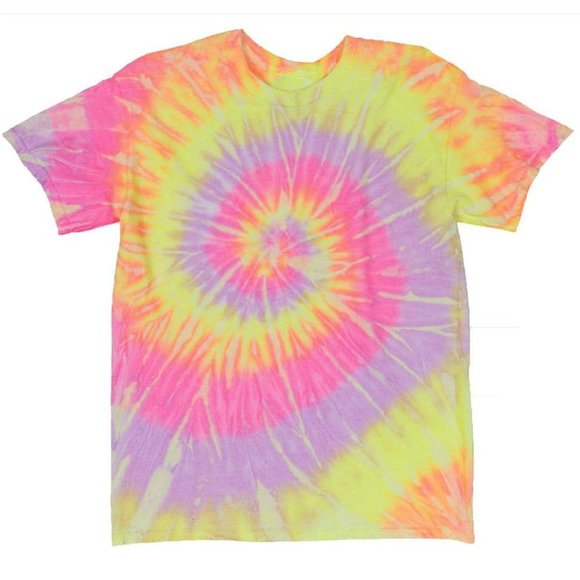 Dyenomite Tops - Exclusive Dyenomite Neon Pastel T Shirt Unisex Glow In The Dark Hand Dyed